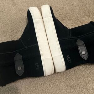 UGG Black and White Suede Footwear